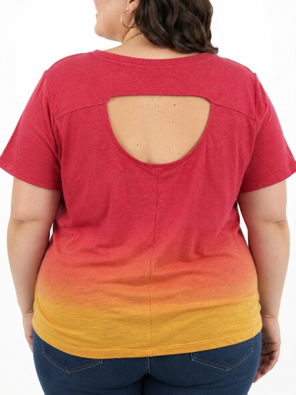 Sweatshirt Top 14/16 Lave Bryant Livi Ombre Pullover French Terry Open Back NWT